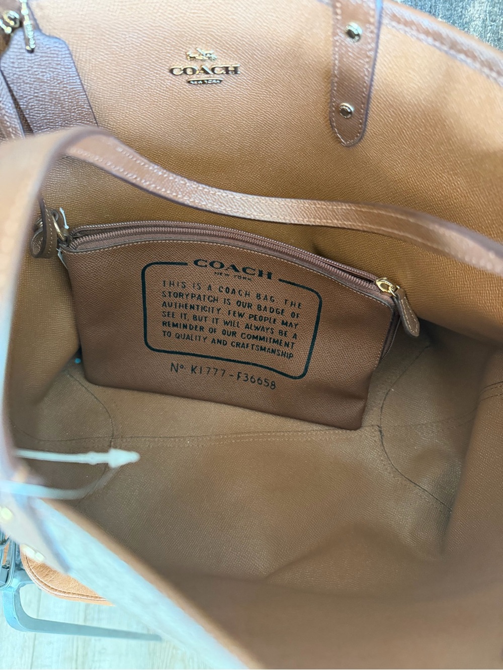 Coach Monogram Canvas Tote in Brown and Tan - Picture 4 of 4